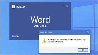 Fix - Word Could Not Create The Work File. Check The Temp Environment Variable - Microsoft Word