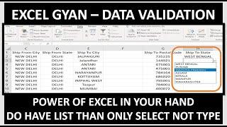 Excel Gyan | Data Validation Option in Excel Sheet | With Live Example