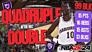 QUADRUPLE DOUBLE ON MANUTE BOL BUILD IN 2K24!!