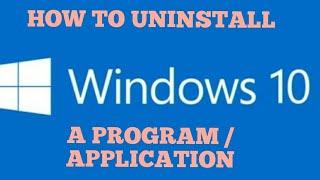 How to uninstall a software program app on laptop and pc