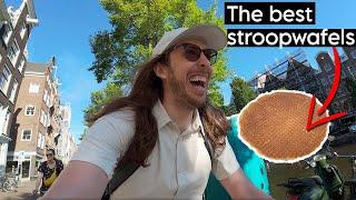 Exploring Amsterdam to find the best stroopwafel | Evan Edinger Travel Vlog