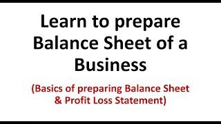 Prepare Financial Statements (Balance Sheet & Profit Loss Statement) of Business (Clear Audio)