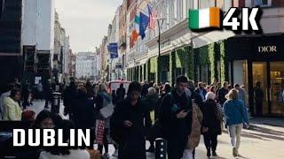 Street walk Dublin Republic of Ireland.(Grafton Street)(4k)