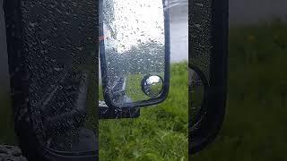 Looking in Landrover Defender Mirror, It's Raining Again...