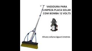 Vassoura Limpeza Placa Solar com bomba 12 volts