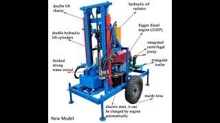 New Portable Diesel Hydraulic Water Well Drilling Rig  Water Well Drilling Machine YES-150D