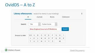 Ovid Discovery Service Tutorial