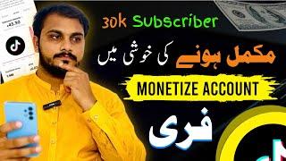 30k subscribers complete / Giveaway Start | Get Free TikTok Monetize Account