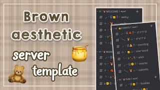 FREE Brown aesthetic discord server template || Staypeachii
