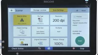 Ricoh Smart Operation Panel USB stick Scanning (long version)