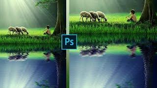 How to Create a Reflection in Photoshop | water ripple photo effects