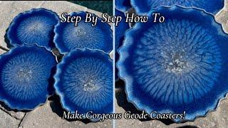 #4 Gorgeous Resin Geode Coasters Step By Step Full Tutorial!