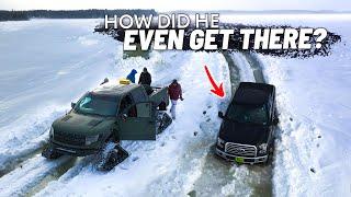 The Tractor's First ICE RESCUE (Recovering a Buried F-150)