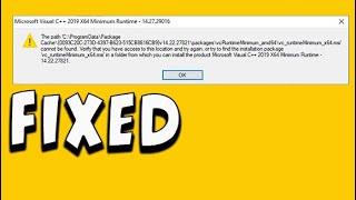 Microsoft Visual C++ 2019 X64 Minimum Runtime - 14.27.29016 error Fixed 2020