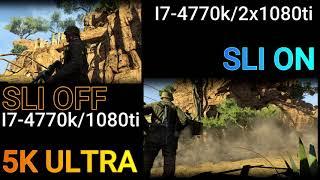 SLI OFF vs SLI ON - 5K Ultra - Sniper Elite 3 Benchmark