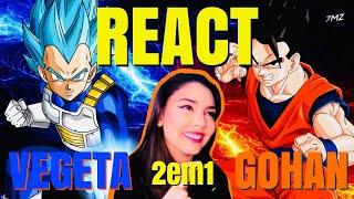 REACT - 2 EM 1 - RAP DO VEGETA E RAP DO GOHAN - 7 MINUTOZ