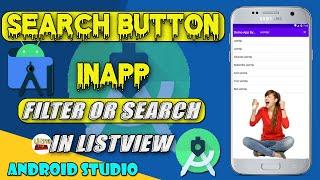 How to Create #Search #Button in #Toolbar | #Filter or Search in #Listview | Search# View #Tutorial