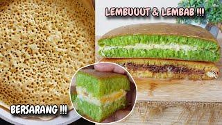 PERHATIKAN PENGATURAN API KOMPOR SUPAYA HASILNYA TINGGI DAN BERSARANG! MARTABAK MANIS TEFLON PANDAN!