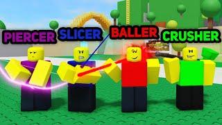 We became the BALLER, SLICER, PIERCER, and CRUSHER in Combat Warriors! (Roblox)