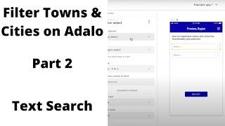 Adalo - Text Search Filter Towns Cities Provinces (Part 2/2)