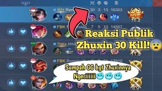 MAIN SAMA PUBLIK RANDOM ON MIC | BEGINI REAKSI MEREKA LIAT ZHUXIN MODE GENDONG 30 KILL! - MLBB