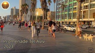 Walk along the Shlomo Lahat Promenade at Sunset, Tel Aviv 2023