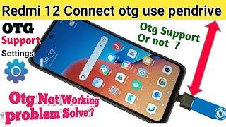 Redmi 12 connect otg use Pendrive // how to connect otg in Redmi 12