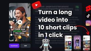 Turn Long Videos Into Viral Shorts With AI For FREE | Best AI Video Editor 2023