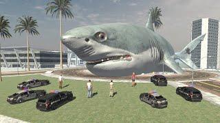 Franklin Fight Giant Shark Megalodon in Indian Bike Driving 3D