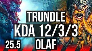 TRUNDLE vs OLAF (TOP) | 9 solo kills, Legendary, 12/3/3 | KR Diamond | 25.5