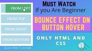 BOUNCE EFFECT on BUTTON hover  | How to Create animating BUTTON #CSS. #CSS_ANIMATION