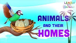 Animal home names | Animal and their home in English | Animals and their homes for kids