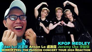 Anson Lo 盧瀚霆 x Edan 呂爵安 x Jeremy 李駿傑 - KPOP Medley - MIRROR FEEL THE PASSION CONCERT 2024 REACTION