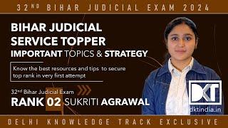 Rank 2, 32nd Bihar Judicial Exam | Important Topics  For Bihar Judicial Exam | By Sukriti Agrawal