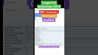 Rrb technician my scorecard rrb ntpc scorecard  rrb Bilashpur cutoff #rrb