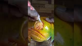 Papaya carving ||papaya decoration at home #Black tea #shorts