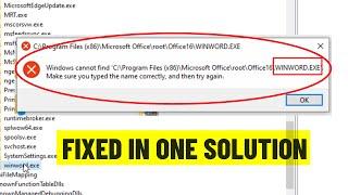 (FIXED) Windows Cannot find C:\Program Files\Microsoft Office\root\Office16\WinWord.exe | 2024