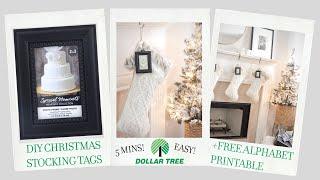 Dollar Tree DIY Christmas Stocking Tags + Free Printable