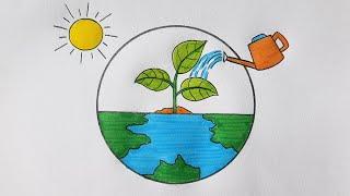 Save Tree Save World Poster Drawing  Easy Drawing  Painting