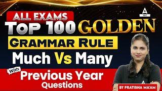 All Exam Top 100 Golden Grammar Rule | Much Vs Many |  By Pratibha Ma'am