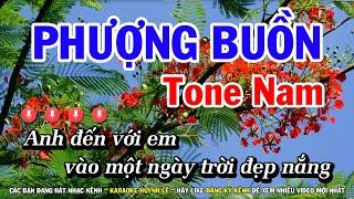 Karaoke Phượng Buồn - Nhạc Sống Tone Nam Dễ Hát Nhất | Huỳnh Lê