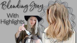 Low Maintenance GREY BLENDING HIGHLIGHT TUTORIAL // Wholy Hair