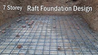 Raft Foundation Design for 7 Stroey Building | Raft Foundation Basic Design |