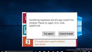 fix error 0x80073cf9 this app couldn't be installed while installing apps form windows store