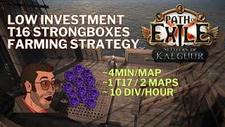 Low Investment T16 Strongbox Ziggurat Farming ~10div/hour -- POE 3.25 Settlers of Kalguur