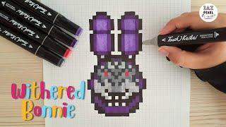 Como dibujar a WITHERED BONNIE de FNAF en PIXEL ART – Tutorial paso a paso