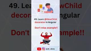 What is @ViewChild decorator in Angular? #shorts #angular #interview