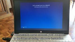 How to install Windows 10 without a microsoft account