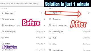 how to turn off setting restricted by tiktok to protect your privacy।2022 new trick।Episode 01।।