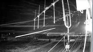 FMDX and DAB long distance rooftop antennas during snow storm, stormy winter night with spooky sound